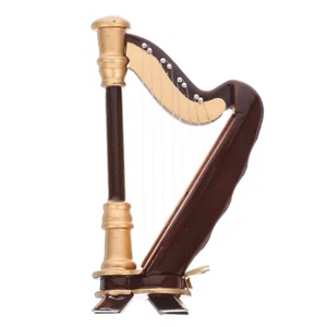 Mini casa delle bambole modello arpa miniatura bambino strumenti musicali ornamenti scrivania - Foto 1 di 12