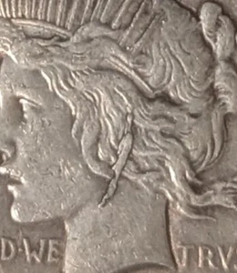 1922 PCGS AU Details VAM-2A Ohrring Die Break getönt Peace Silber Dollar Ohrring - Bild 1 von 8