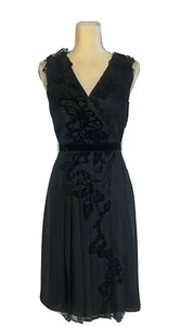 Elie Tahari Kleid Etui 6 ärmellos Seide schwarz Plissee Abend Cocktail neu $ 398 - Bild 1 von 11