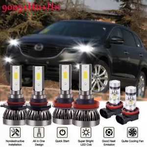 For Mazda 6 2014-2017 CX-9 2013-2015 -6x LED Headlight Fog Light Combo Bulbs Kit - Picture 1 of 12