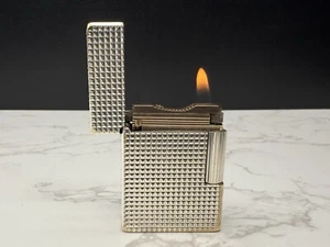 ST DUPONT Line 1 BS Gas Lighter - L1 BS - Small Model - Silver plated- AE01-1784 - Imagen 1 de 24