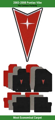 Alfombrillas delanteras y traseras Lloyd Velourtex para Pontiac Vibe '03-08 con emblema Pontiac Foto 1 de 4