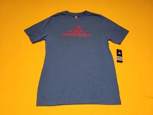 T-shirt uomo Adidas Go To Performance grande blu/rossa nuova con etichette spedizione gratuita - Foto 1 di 2