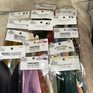 14 packs, NEW Paper Quilling Paper Strips Fun craft lots of colors - Picture 1 of 9