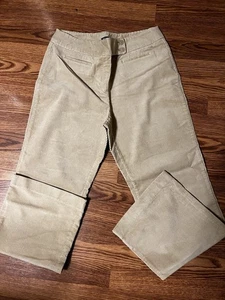 Euc Y2K New York & Co. Pantalón beige banda ancha pana pierna acampanada talla 12 - Imagen 1 de 5