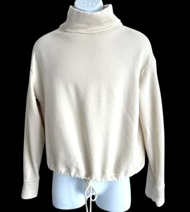 Monrow Damen Pullover XS Trichter Fleece Neu mit Etikett Stretch Rippstrick Taille Kordelzug - Bild 1 von 7