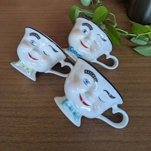 Baileys Winking Face Mug Set of 3 Vintage Ribbon Variants Rare Ceramic Cups - Picture 1 of 10