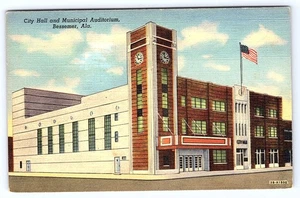 Bessemer Alabama City Hall Municipal Auditorium linen postcard D581 - Picture 1 of 2