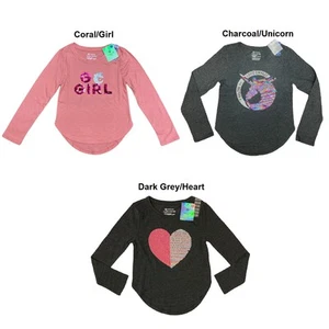 Member's Mark Girl's Favorite Long Sleeve Sequin & Glitter T-Shirt - Picture 1 of 4