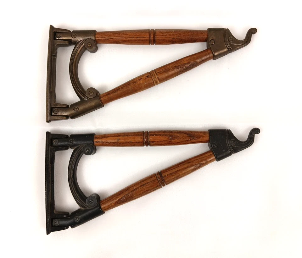 2 Ganchos para Plantas Giratorios De Colección Años 70 ROBLE Madera Metal 7.5" Linterna Lámpara Colgador de Pared Decoración Foto 1 de 4