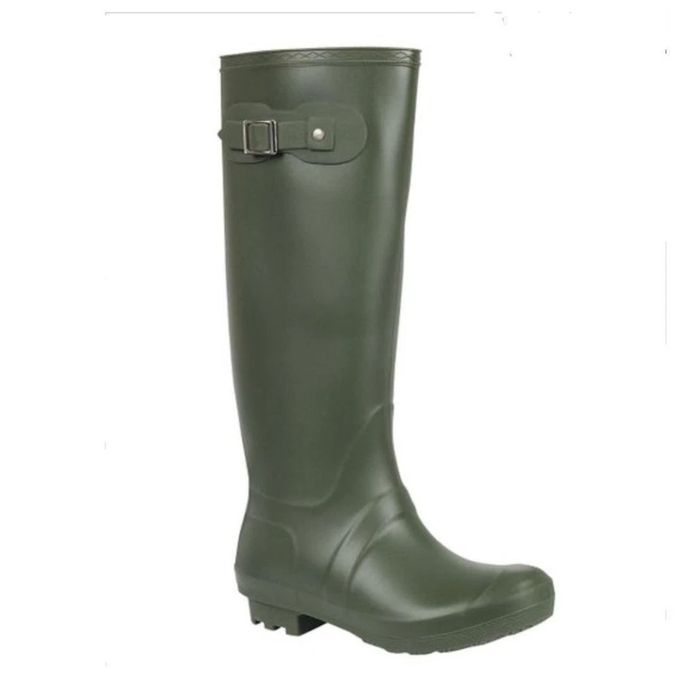 Bota de lluvia alta de goma verde oliva Forever nueva en caja, para mujer talla 8 Foto 1 de 1