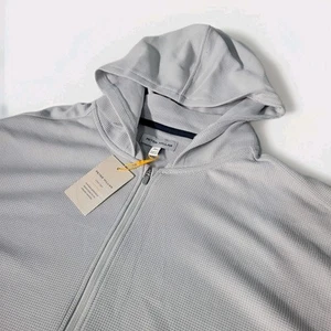 NWT Peter Millar GRID 1/2 Zip Hoodie Performance Pullover BRI Grey XL $165 - Picture 1 of 11