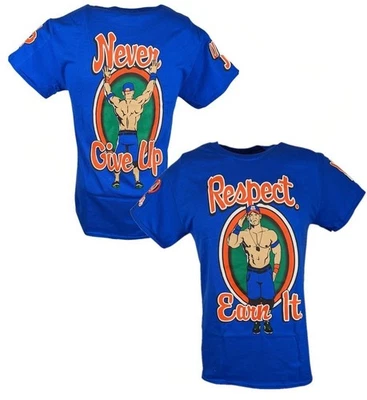 John Cena Respect Earn It Mens Blue T-shirt - Image 1 of 4