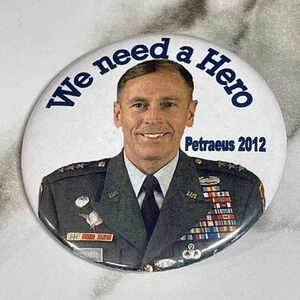 2012 General David Petraeus For President 2 1/4” Political Pinback Button HS29a - Picture 1 of 2