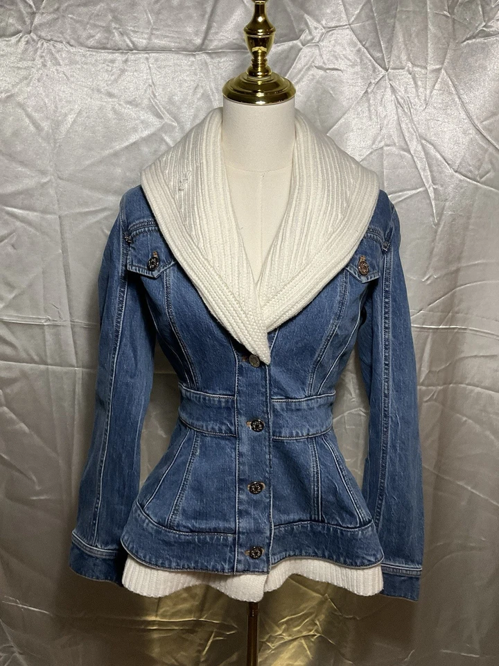 Abrigo vaquero de invierno White House Black Market con forro tejido talla XS Foto 1 de 4