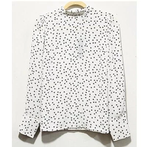 NWT: Jones New York - Women's High Neck, Semi-Sheer, Heart-Print Blouse (size S) - Picture 1 of 4