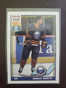 1991-92 Donald Audette Top Prospect O-Pee-Chee Hockey Buffalo Sabers - Picture 1 of 2