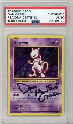 PSA Signed Dan Green Pokemon Mewtwo XY Evolutions Cracked Ice Holo Rare 51/108 - Image 1 of 2