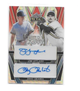 Jim Leyland Doug Drabek 2024 Hoja Metal ROJO BLANCO AZUL Doble Automático 3/3 - Imagen 1 de 2