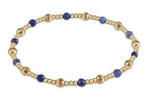 Enewton Gold Sodalite Dignity Sincerity 4mm Bead Stretch Stacked Bracelet New