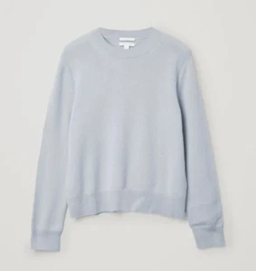 COS 100% Cashmere Light Blue Knit Jumper Sweater Ribbed Details Winter - Size S - Picture 1 of 5