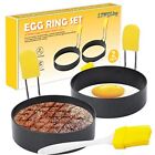 Egg Rings â€“ 5 Pc 2 Small and 2 Large Egg Molds for Frying Eggsâ€“3 Inch and...