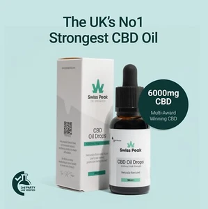 CBD Oil THC-Free Swiss Peak 6000mg Full Spectrum Hemp Extract Liquid - Picture 1 of 7