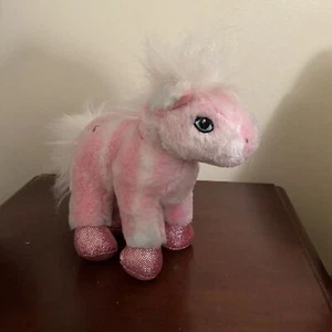 Webkinz Pink Pony Horse Soft Plush Animal No Code Ganz Sparkle Stuffed HM117 - Picture 1 of 7