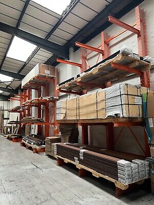Cantilever Racking 4 Levels Per Upright 15 Uprights Total Heavy Duty Pallet Rack • 250£