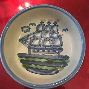 Mary A. Hadley Pottery BOWL Small 4” Clipper Ship - Picture 1 of 5