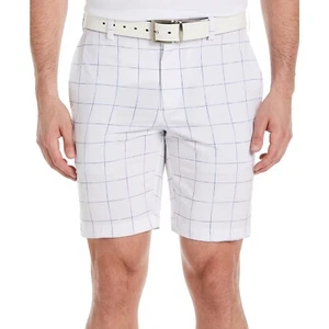Pantalones Cortos de Golf PGA Tour Para Hombre Absorbentes de Humedad Teñidos a Cuadros 9" Blancos Talla 42 B4HP - Imagen 1 de 2