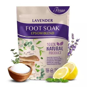 Fivona Foot Soak Blend Epsom Salt with Lavender 14.1 oz - Calming Foot Bath Salt - Picture 1 of 7