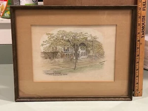 1910 Portsmouth NH watercolor painting PM Lear Livermore St General Porter House - Picture 1 of 5