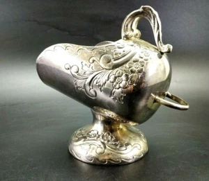 VTG Silver Plated Holiday Imports Sugar Shuttle No Scoop Embossed Flowers - Picture 1 of 12