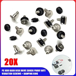 20PCS PC HDD Hard Disk Drive Shock Proof Anti Vibration Screws+Damping RinghN - Afbeelding 1 van 8