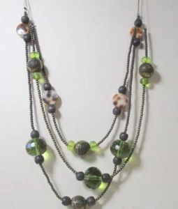 Collar Multihilo Coldwater Creek Cuentas Facetadas y Materiales Mezclados - Imagen 1 de 3