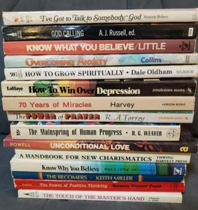 [Set of 15] Vintage Self-Help Paperback Books - Depression, Anxiety, Religion... - Picture 1 of 2