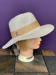 VINCE CAMUTO White Chambray Straw Fedora Panama Hat BRAND NEW NWT ❤️sj15m12 - Picture 1 of 12