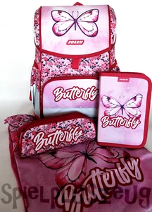 Jolly Schulranzen Set 4 tlg. Ergonomic Flexi Ranzen Rosa Pink Mädchen Rucksack - Picture 1 of 13