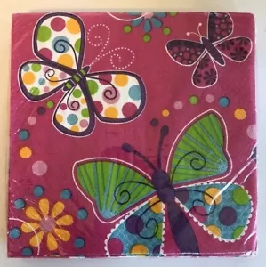Butterfly Napkins Spring Summer Birthday Wedding Event Luncheon Rebirth - Picture 1 of 12