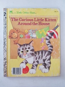 Little Golden Book - The Curious Little Kitten Around The House 1986 HC - Imagen 1 de 8