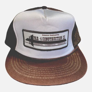 Vintage Par 4 Construction Co.Mesh  Snap Back Ball Cap Never worn Trucker Hat - Picture 1 of 6
