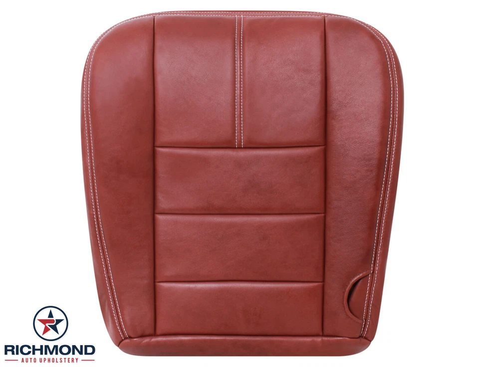 2009 F250 F350 King Ranch-Driver 侧底皮革座椅套 Chaparral Dk 红色 — 第 1/4 张图片