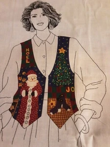 Adult Dreamspinners Christmas Vest Fabric Panel - Cut & Sew VIP-Cranston XS-L - Picture 1 of 8
