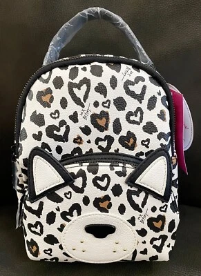 Betsey Johnson Dog Backpack Mini Bag XOBAYBEE Convertible Leopard Print NWT RARE - Image 1 of 4