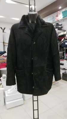 Abrigo de Piel Borrego Peter S. Mujer Negro Auténtica Talla 50 Mon 792 Lz - Imagen 1 de 4