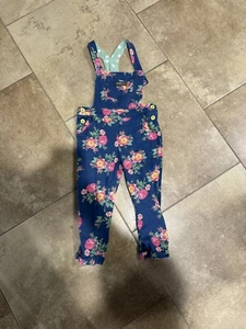 Matilda Jane Wildest Dream Flroal Overalls Girls Size 4 - Picture 1 of 4
