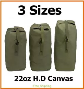 Large Heavy Duty Canvas Military Army Duffle Bag Bike Shoulder Rucksack Top Load - Picture 1 of 15