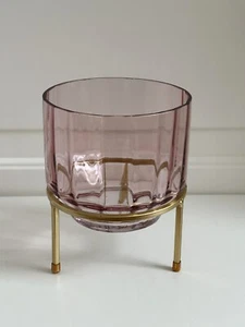 wunderschönes Windlicht mit Gestell - Glas - rose und gold - für Stumpenkerzen - - Bild 1 von 4