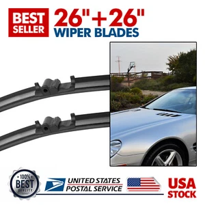 All Season Windshield Wiper Blades For Mercedes-Benz 2004-2011 SL600 26"+26 Inch - Picture 1 of 12